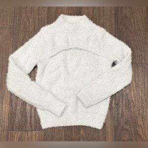 Sweet & Sinful Fuzzy Cut-Out Sweater | Size Small | Soft Girl Y2K Cozy